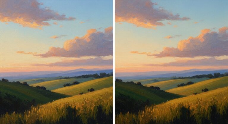 Imagens representando duas telas de pintura artística.